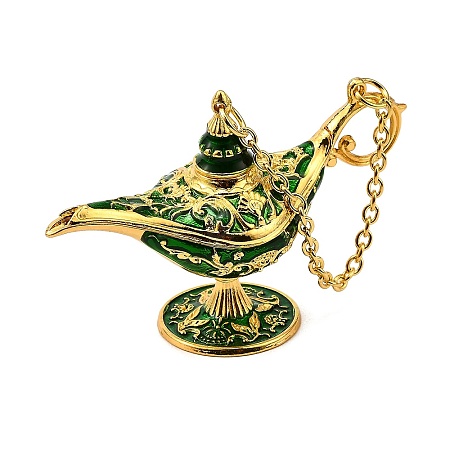 Alloy Enamel Tea Pot Home Display Decoration DJEW-Z010-01G-04-1