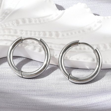 Tarnish Resistant 201 Stainless Steel Huggie Hoop Earrings Findings STAS-F149-33P-B-1