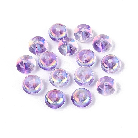 Baking Paint Electroplate Transparent Glass Beads EGLA-Q141-01B-A02-1