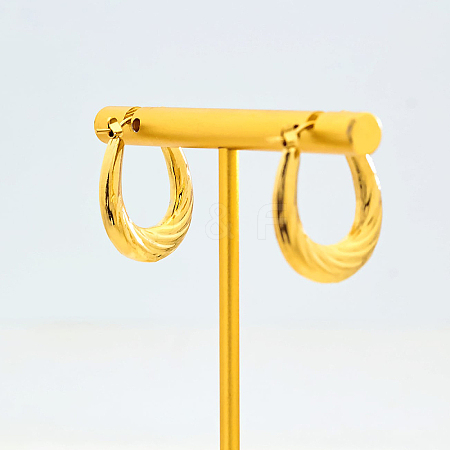 Vintage Brass Oval Hoop Earrings GT1650-1