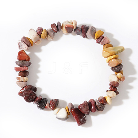 Natural Mookaite Chips Bead Stretch Bracelets for Women Men CI5318-26-1