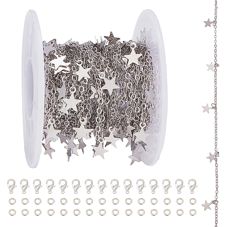 DIY Brass Cable Chains Necklaces Making Kits DIY-ME0001-93P-1