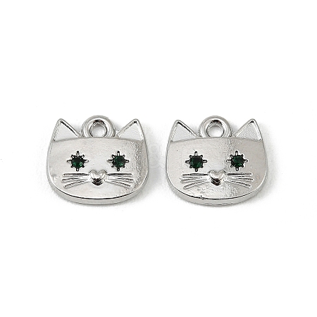 Alloy Micro Pave Sea Green Cubic Zirconia Pendants FIND-H024-15P-1