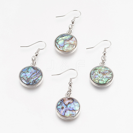 Natural Paua Shell  Dangle Earrings EJEW-F162-C01-1