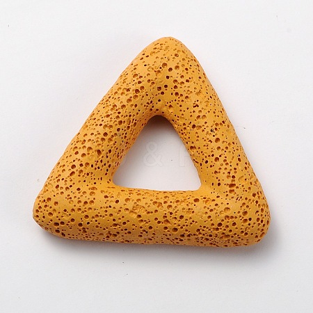 Synthetic Lava Rock Big Triangle Pendants G-O025-04D-1