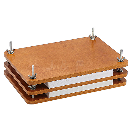 Rectangle 3-Tier Wood Book Press Tool Set AJEW-WH0534-09-1