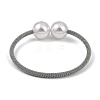 304 Stainless Steel & Plastic Round Bead Bangles BJEW-M042-05P-3