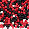 500Pcs Rubberized Style Imitated Silicone Acrylic Beads MACR-SP0001-07B-1