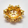 Brass Micro Pave Cubic Zirconia Bead Caps KK-K180-09G-2