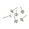 Tarnish Resistant 304 Stainless Steel Post Stud Earring Findings STAS-R063-50-3