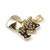 Real 18K Gold Plated Rack Plating Brass Micro Pave Cubic Zirconia Pendants KK-C015-31G-05-3