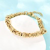 304 Stainless Steel Byzantine Chain Bracelets for Women Men BJEW-H643-09G-2