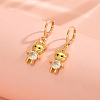 Cute Bear Brass Clear Cubic Zirconia Hoop Earrings GQ2099-3