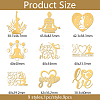 9Pcs Nickel Self-adhesive Picture Stickers DIY-WH0450-194-2