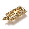 Brass Micro Pave Clear Cubic Zirconia Charms ZIRC-B002-04G-3