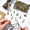 100 Pcs 20 Styles Tibetan Style Alloy Pendants FIND-CJ0003-88-5