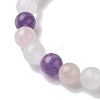 Natural Mixed Gemstone Round Beaded Stretch Bracelets for Women X-BJEW-JB10086-01-3