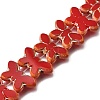 Picasso Baking Paint & Golden Metal Enlaced Glass Beads Strands GL-CBA98F0-02A-1