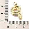 Brass Micro Pave Clear Cubic Zirconia Pendants KK-G521-01G-P-3