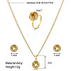 Alloy Stud Earrings & Pendant Necklaces & Rings Sets WG6A31F-01-3