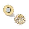 Rack Plating Round Brass Micro Pave Cubic Zirconia Magnetic Clasps KK-L224-070G-3