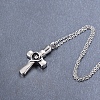 Women's Stainless Steel Heart Cross Memorial Urn Necklace for Ashes PW-WG3981C-01-3