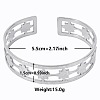 Stylish European and American Hollow Star 304 Stainless Steel Cuff Bangles for Women XB2693-1-1