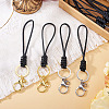 10Pcs 2 Colors Eco-Friendly Korean Waxed Polyester Cord Keychains KEYC-TA00033-5