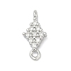 Brass Micro Pave Clear Cubic Zirconia Connector Charms KK-Z094-08P-03-1