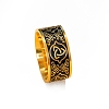 Stainless Steel Enamel Triquetra/Trinity Knot Finger Rings PW-WG80958-05-1