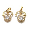 Brass Clear Cubic Zirconia Constellation Charms KK-B031-06G-1