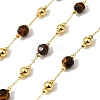 Handmade Tiger Eye Faceted Round Beaded Chains CHC-F021-01G-06-1