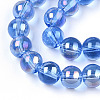 Electroplate Transparent Glass Beads Strands GLAA-T032-T6mm-AB04-2
