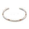 Brass Enamel Cuff Bangles for Women BJEW-G703-08B-P-2