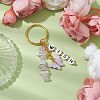 Alloy Acrylic Enamel with Natural Amethyst Keychain KEYC-JKC00805-02-2