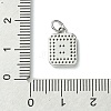 Rack Plating Brass Micro Pave Clear Cubic Zirconia Charms KK-G501-01B-P-3