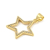 Star Rack Plating Brass Micro Pave Clear Cubic Zirconia Pendants KK-Z053-07G-2
