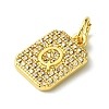 Rack Plating Brass Micro Pave Clear Cubic Zirconia Charms KK-G501-01Q-G-2
