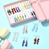 Natural & Synthetic Gemstone Dangle Earrings EJEW-FS00056-8