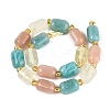 Natural Lemon Quartz & Flower Amazonite & Sunstone Beads Strands G-Q614-02A-01-3