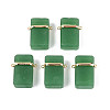 Glass Rectangle Links Connector Charms GLAA-T023-42D-1
