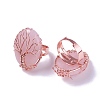 Adjustable Natural Rose Quartz Finger Rings RJEW-F085-B02-2