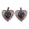 Natural Lava Rock Peach Love Heart Pendants G-G158-01-06-1