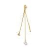 Brass with ABS Plastic Imitation Pearl Charm Ear Nuts LS-KK-G510-11G-1