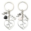 Natural Rose Quartz & Black Onyx Keychain KEYC-JKC01081-2