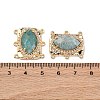 Brass Micro Pave Cubic Zirconia Connector Charms with Mixed Natural Gemstone KK-Z096-02G-3