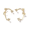 Clear Cubic Zirconia Butterfly Cuff Earrings EJEW-K093-25G-1