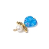Handmade Millefiori Lampwork Beads and ABS Plastic Imitation Pearl Round Beads and Tibetan Style Alloy Fairy Wing Beads and 304 Stainless Steel Ball Head Pins Pendants PALLOY-JF03740-01-5