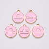 Alloy Enamel Pendants X-ENAM-S124-01B-09K-2