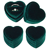 Heart Velvet Covered Cardboard Couple Rings Storage Box CON-WH0087-81A-1